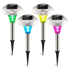 4Packs Solar Garden Lights Outdoor IP44 Waterproof Solar Pathway Lights Color Changing Landscape Lamps (Option: 4pcs)